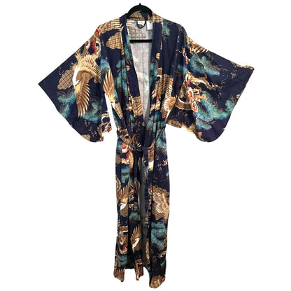 ONLY ONE!!! Vintage SMITHSONIAN Blue Japanese Kimono Robe Size XL
