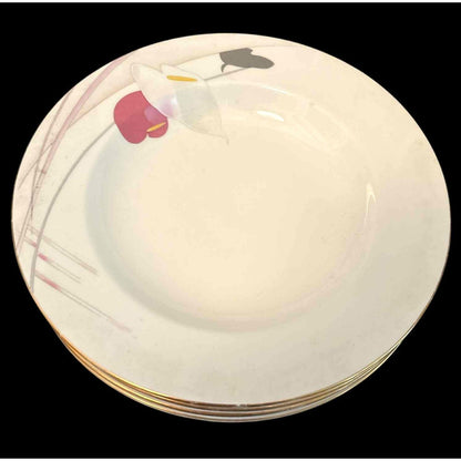 ONLY ONE SET!!! Vintage Mikasa Anthurium Bone China Set 4 Soup Bowls