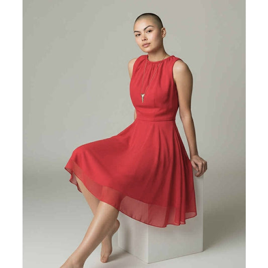 ONLY ONE!!! Vintage Coco California Pink Chiffon Fit & Flare Dress – Size 8