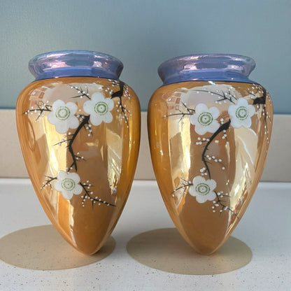 Vintage Japanese Wall Pocket Vases | Set of Two