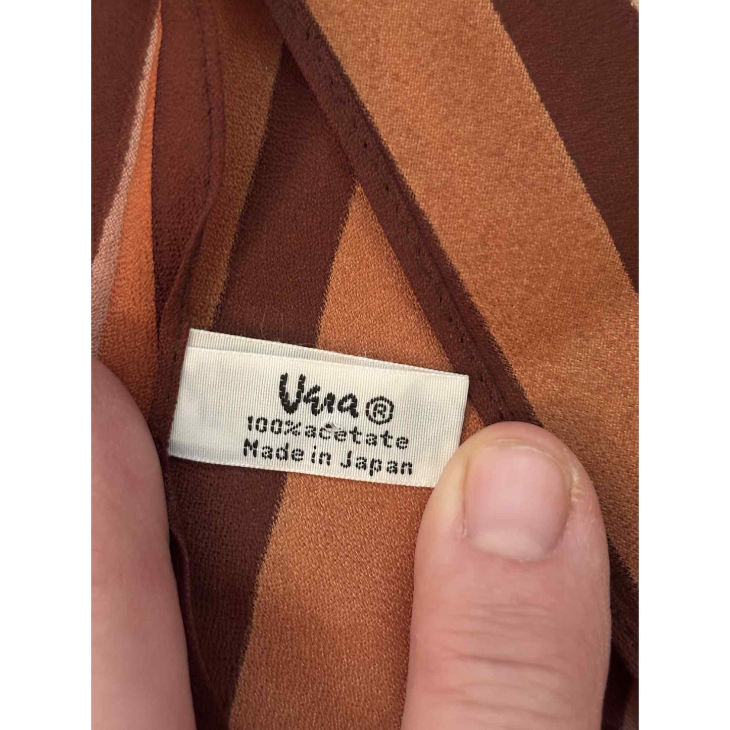ONLY ONE!!! Vintage Signed Vera Neumann Signed Brown Orange Oblong Scarf