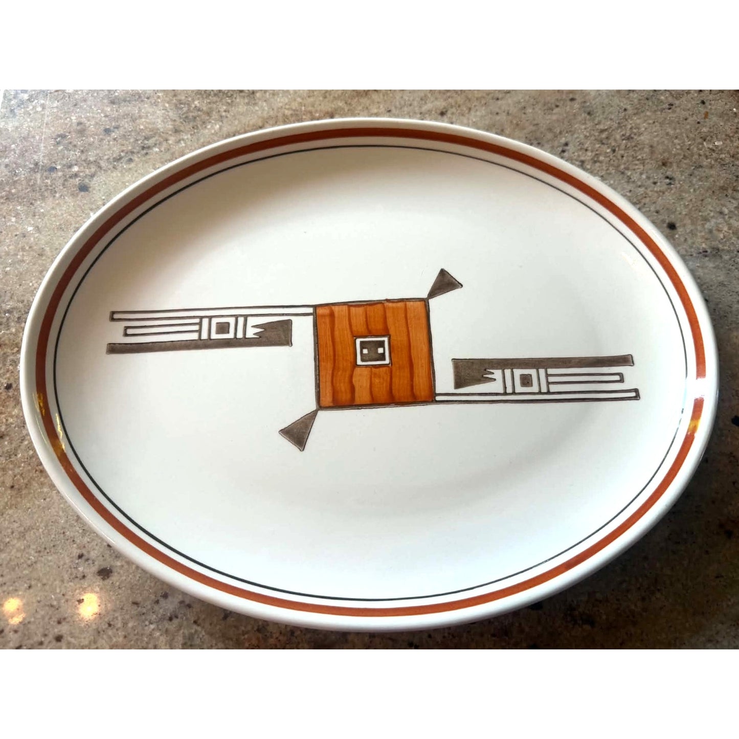 Vintage Metlox Vernon Ware Mid-Century Modern Ceramic Serving Platter