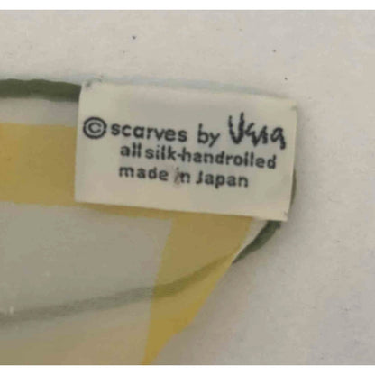 Vintage Vera Neumann Silk Chiffon Scarf Blue Floral Hand Rolled Japan Designer