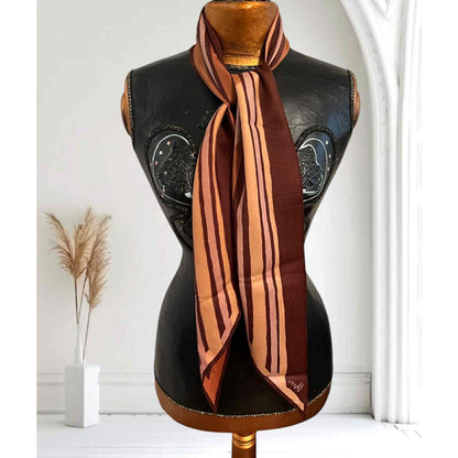 ONLY ONE!!! Vintage Signed Vera Neumann Signed Brown Orange Oblong Scarf