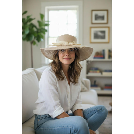 ONLY ONE!!! Vintage 1950s Epnie Wide Brim Straw Hat