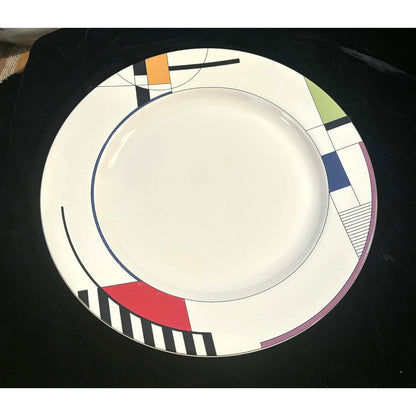 Vintage Sango “Radius” Oversized Geometric Plate | Modern 80s Design