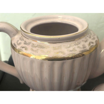 Vintage Pink Lavender Gold Teapot Made in Japan