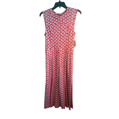 Tory Burch Red Daisy Print Midi Dress XS