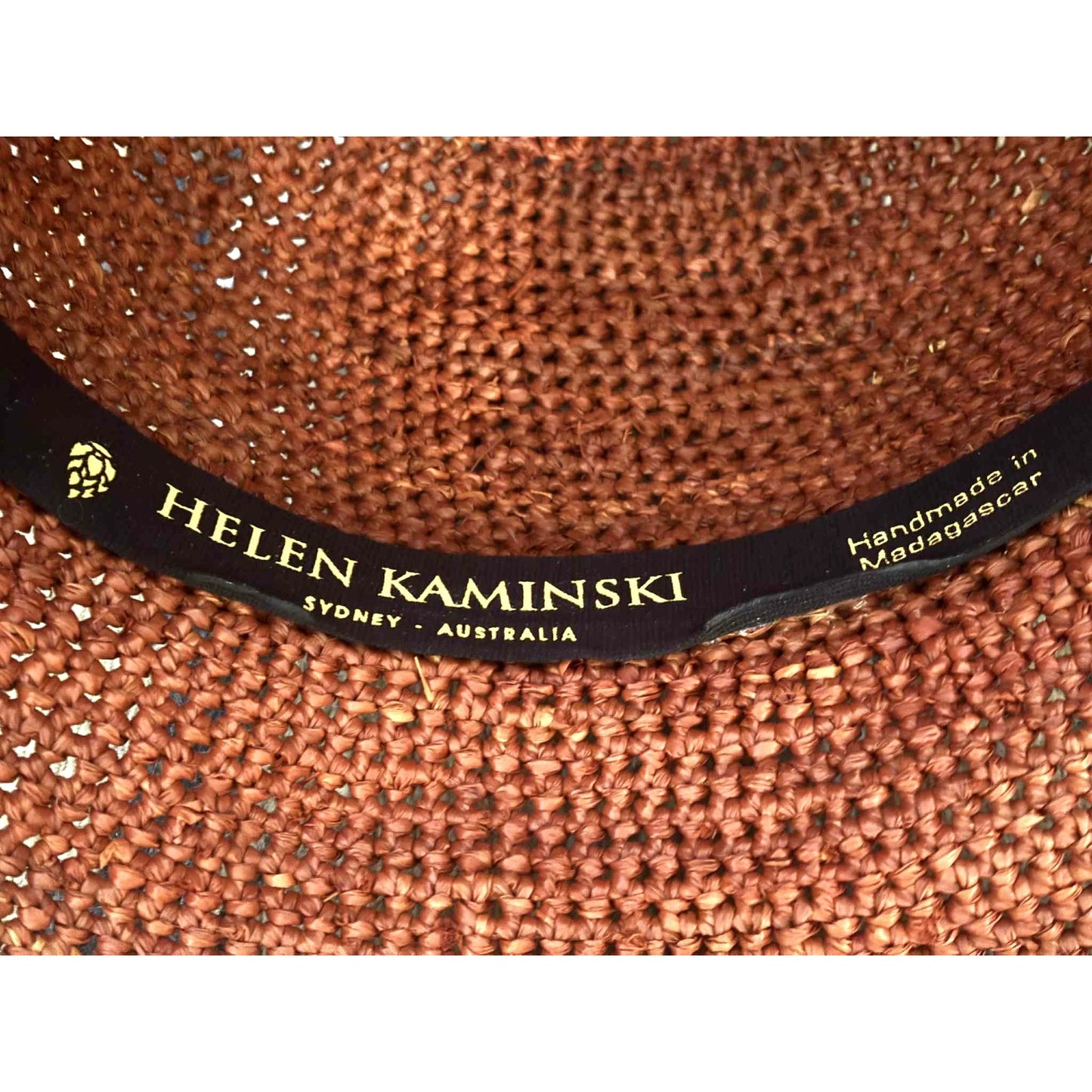 ONLY ONE!!! Helen Kaminski 100% Raffia Sun Hat in Burnt Orange ~ Handmade in Madagascar