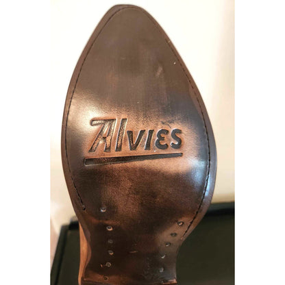 ONLY ONE!!! ALVIES "The Guadalupe" New Cowhide Brown Distressed Cowboy Boot ~ Size 10B