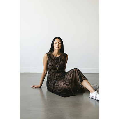 ONLY ONE!!! Vintage 1950s Black Flocked Tulle Cocktail Dress ~ Size S/M