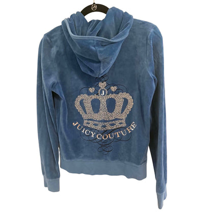 Juicy Couture Vintage Juicy Couture Blue Velour Rhinestone Crown Track Suit Set