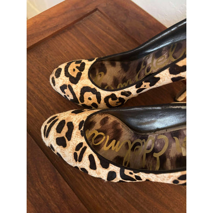 ONLY ONE!!! Sam Edelman “Evan” Leopard Calf Hair Lace-Up Spike Heels – Size 9M