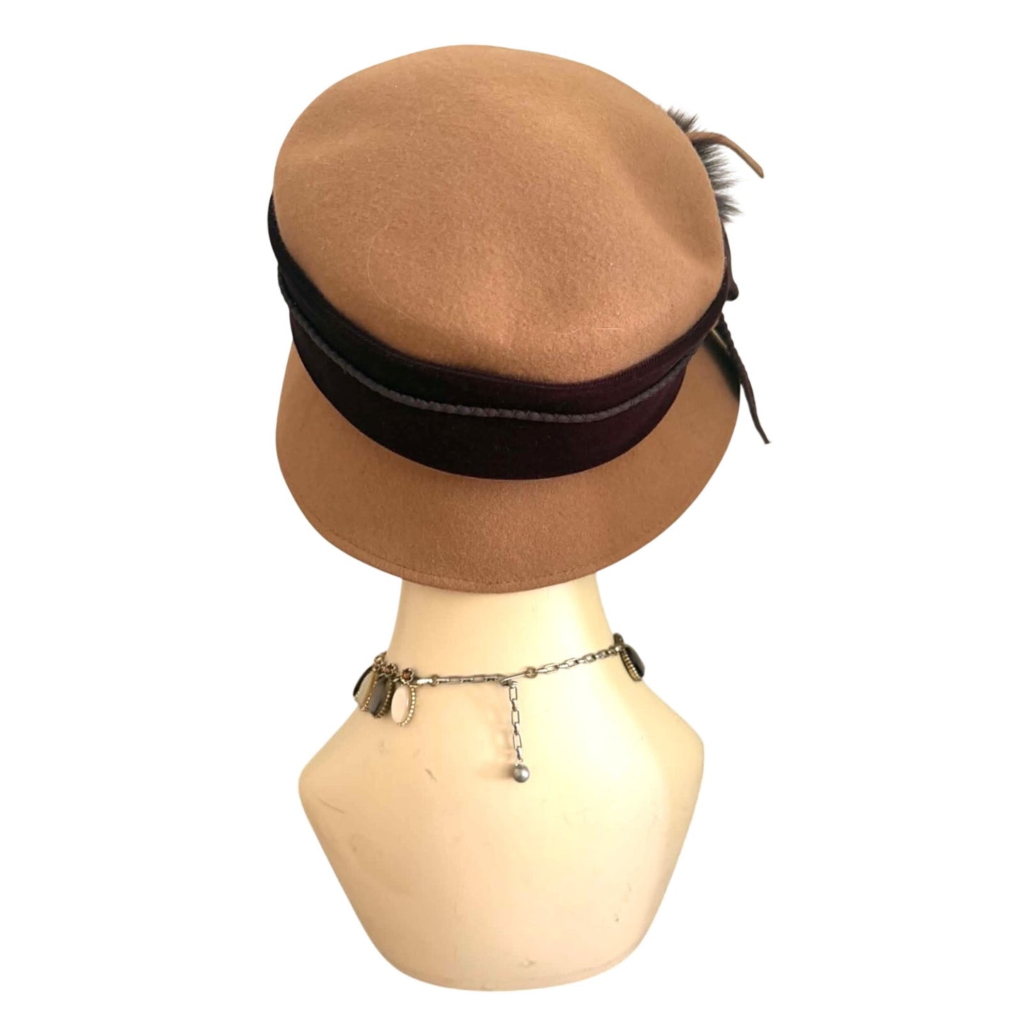 Vintage Galliano Sorbatti Italian Wool Cloche Hat Velvet Fur Italy