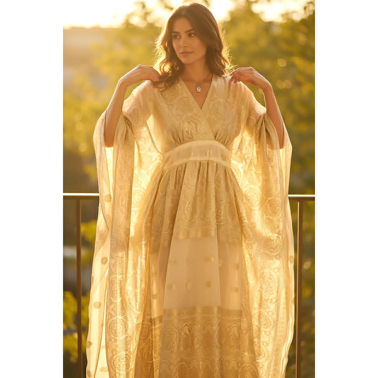Vintage 1970s Gold Metallic Caftan