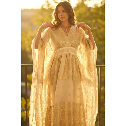 Vintage 1970s Gold Metallic Caftan