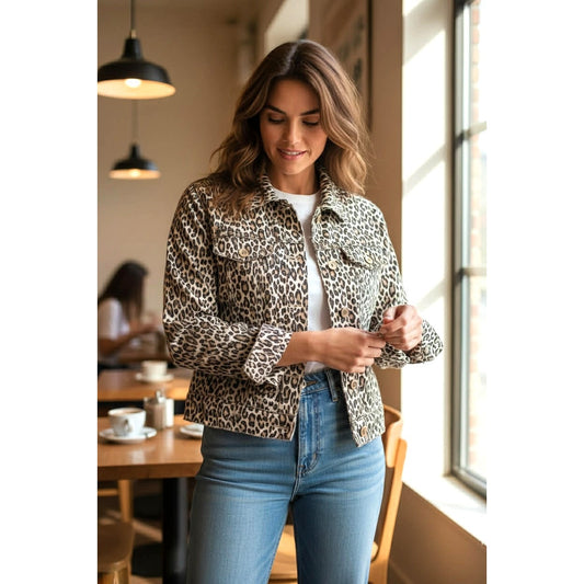 Tommy Bahama Leopard Print Utility Jacket ~ Size M