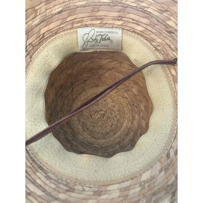 ONLY ONE!!! Vintage J. Tula Mexican Straw Sun Hat with Chin Strap – Wide Brim Rancher Style