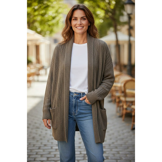 Barefoot Dreams CozyChic Lite Open-Front Cardigan – XL