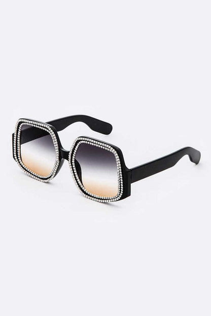 Glammed in Crystals Oversized Square Sunglasses ✨🕶️