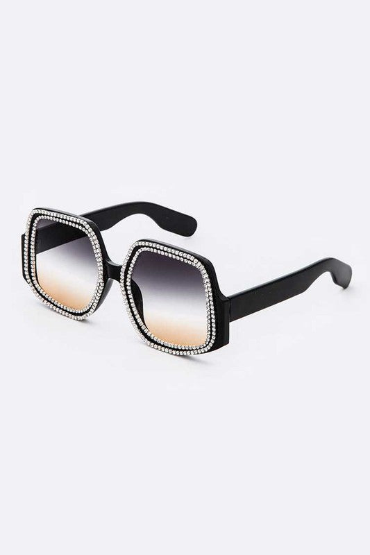 Glammed in Crystals Oversized Square Sunglasses ✨🕶️