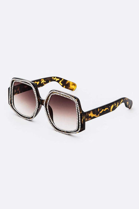 Glammed in Crystals Oversized Square Sunglasses ✨🕶️