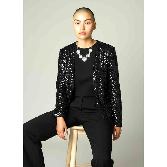 ONLY ONE!!! Vintage 1960s Black Sequin Cardigan by Toppettes – Glamorous Evening Jacket Size S
