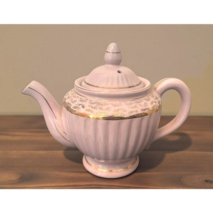 Vintage Pink Lavender Gold Teapot Made in Japan