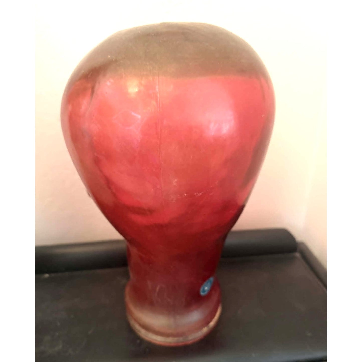 Vintage Cranberry Red Pink Glass Mannequin Head
