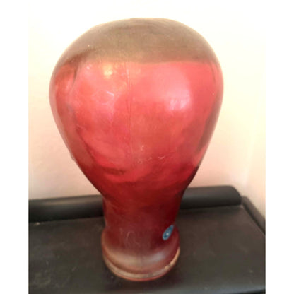 Vintage Cranberry Red Pink Glass Mannequin Head
