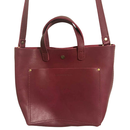 ONLY ONE!!! Portland Leather Goods Mini Tote Crossbody in Deep Red