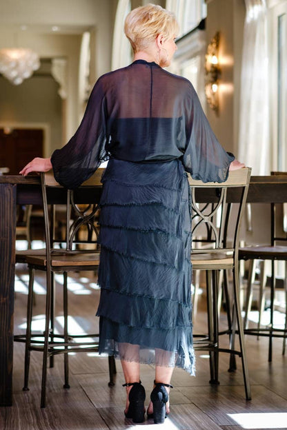 Elisa Silk Ruffle Skirt – Versatile One-Size Made in Italy