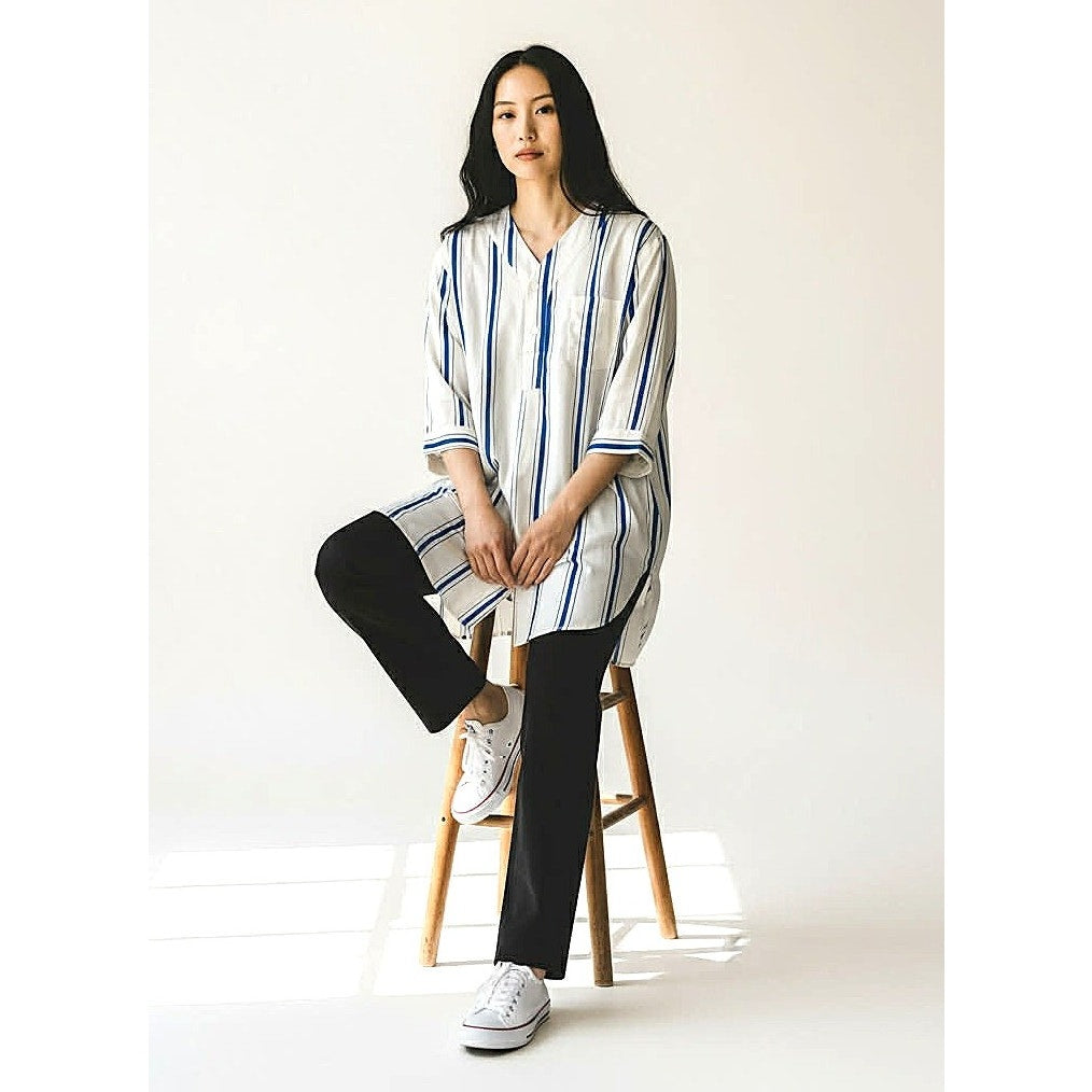 ONLY ONE!!! Vintage Yves Saint Laurent Striped Cotton Night Shirt – Unisex Oversized Tunic (Made in USA)