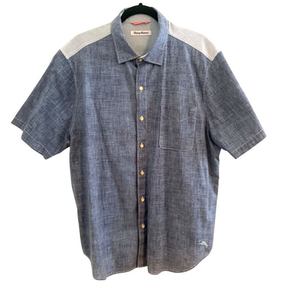 Tommy Bahama Island Scene Cotton Button-Up Men's Shirt L