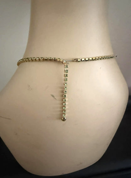 Vintage Green Rhinestone Necklace