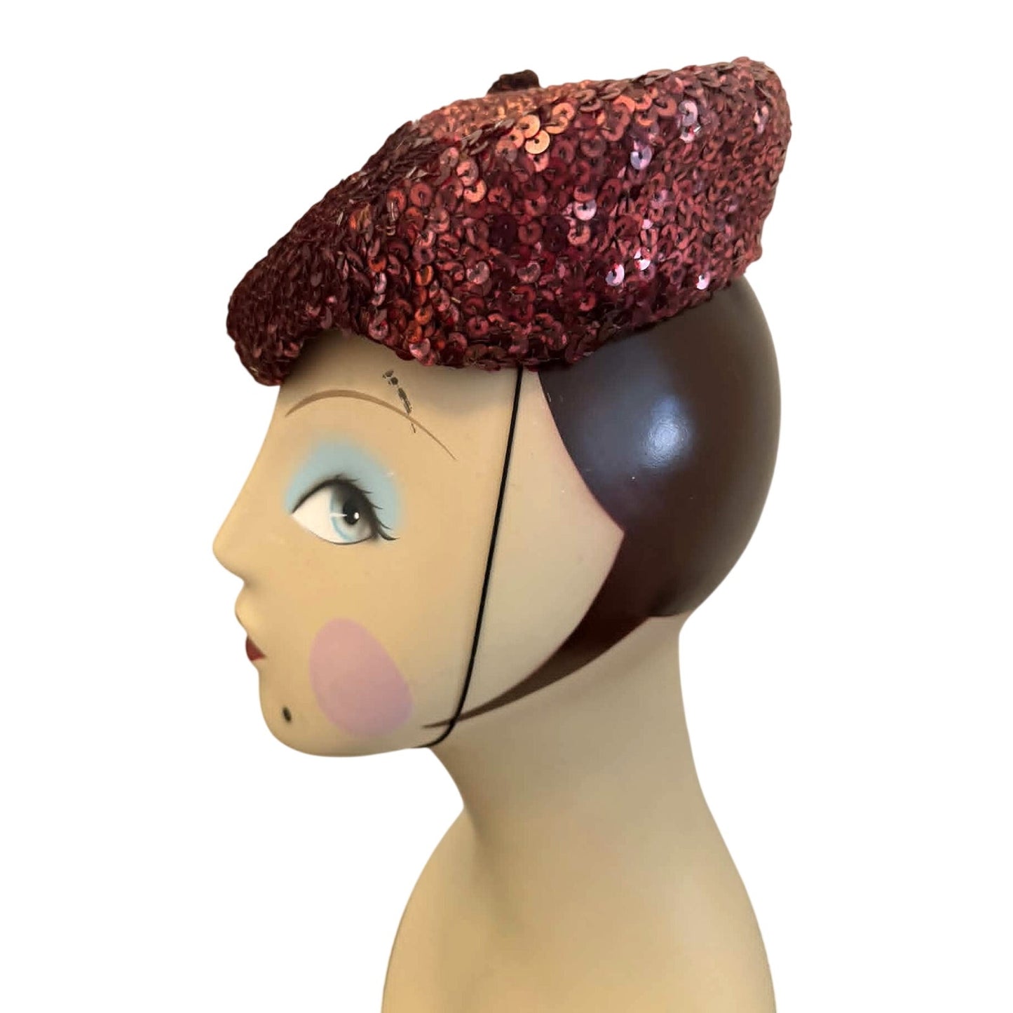 Vintage 1940s Sequin Beret by Raphael Weill White House San Francisco