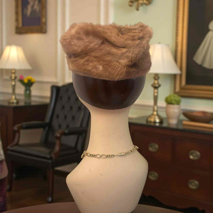 ONLY ONE!!! Vintage 1950s Mink Fur Pillbox Hat Cecile Original Classic Cocktail Jackie O EUC