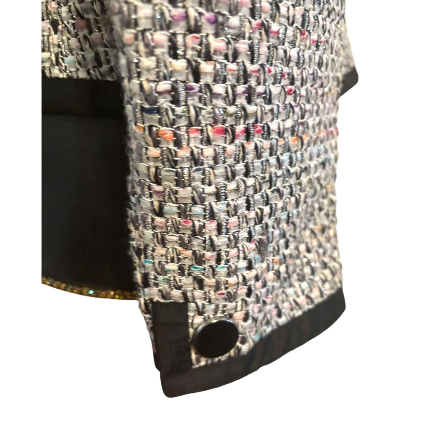 Armani Collezioni Single-Breasted Multicolor Tweed Jacket US 10 IT 46
