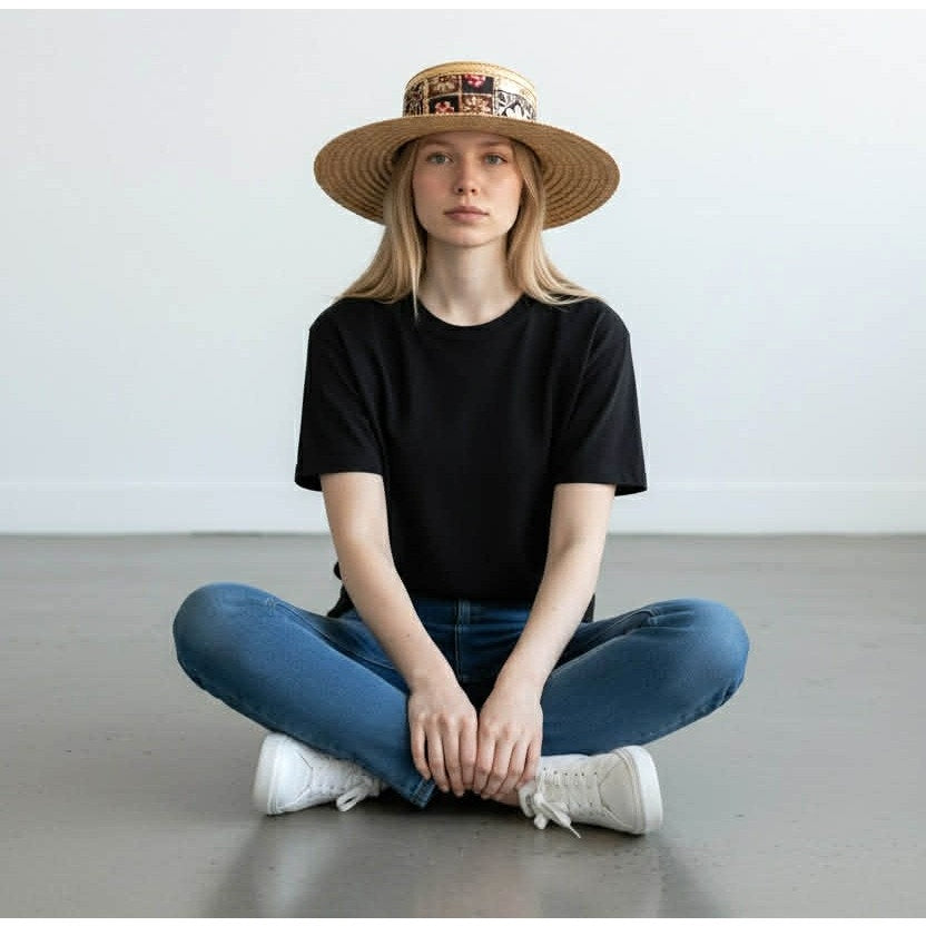 ONLY ONE!!! Vintage 1970s Happy Cappers By The Field Company CA Straw Wide Brim Hat