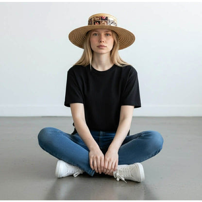 ONLY ONE!!! Vintage 1970s Happy Cappers By The Field Company CA Straw Wide Brim Hat