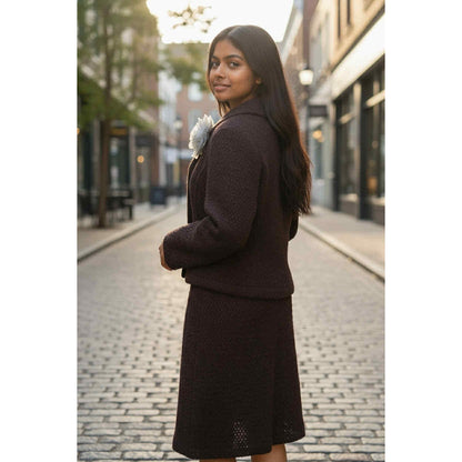 ONLY ONE!!! Vintage 1950s Christian Dior New York Mohair Skirt Suit ~ USA Plum 12