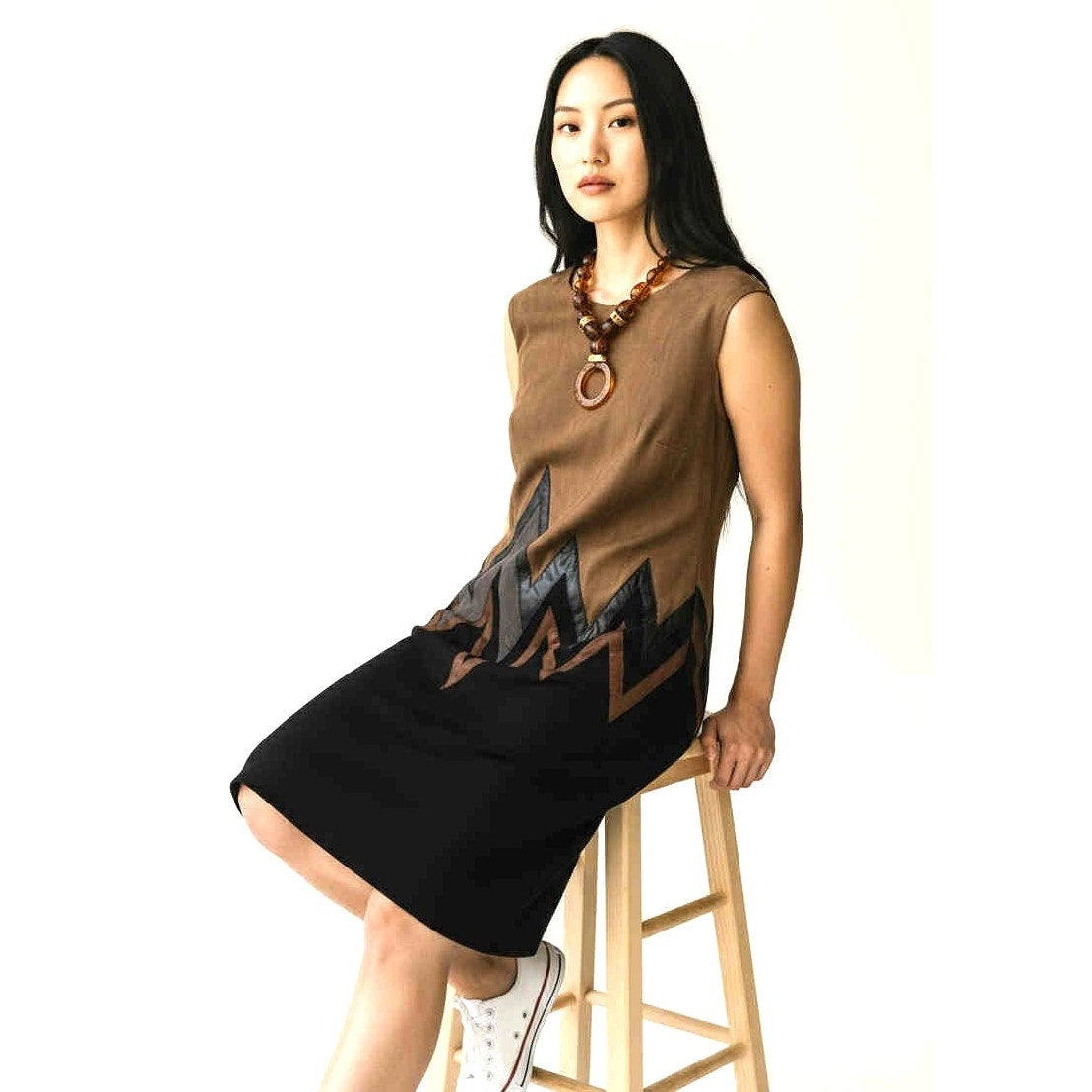 Joseph Ribkoff Faux Suede Chevron Sheath Dress – NWT – Size 8