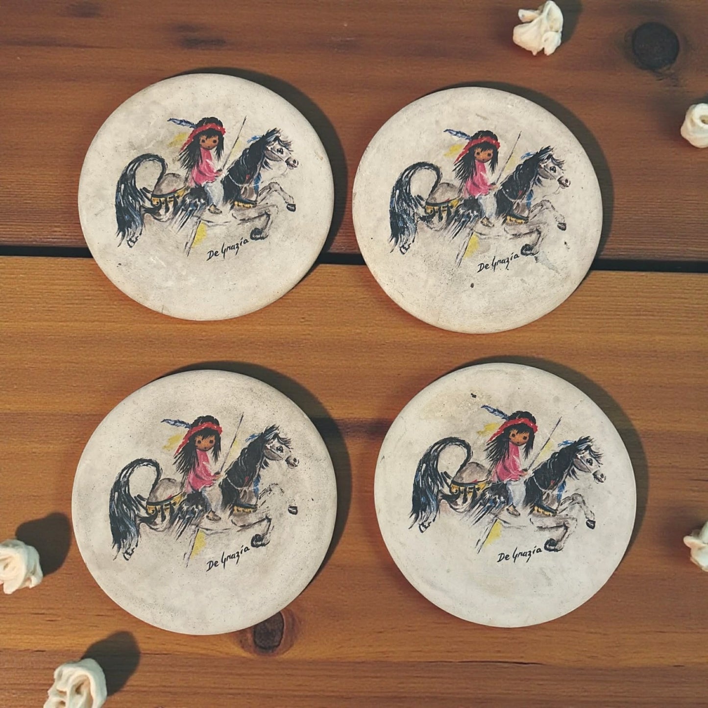 DeGrazia Native American Stone Coasters – Set of 4