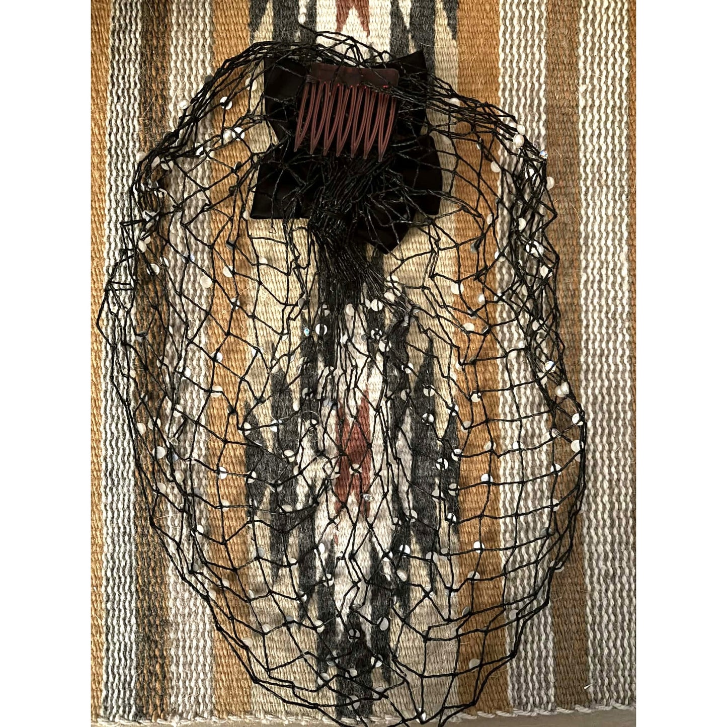 Vintage 1950s-60s Beaded Snood Hair Fascinator