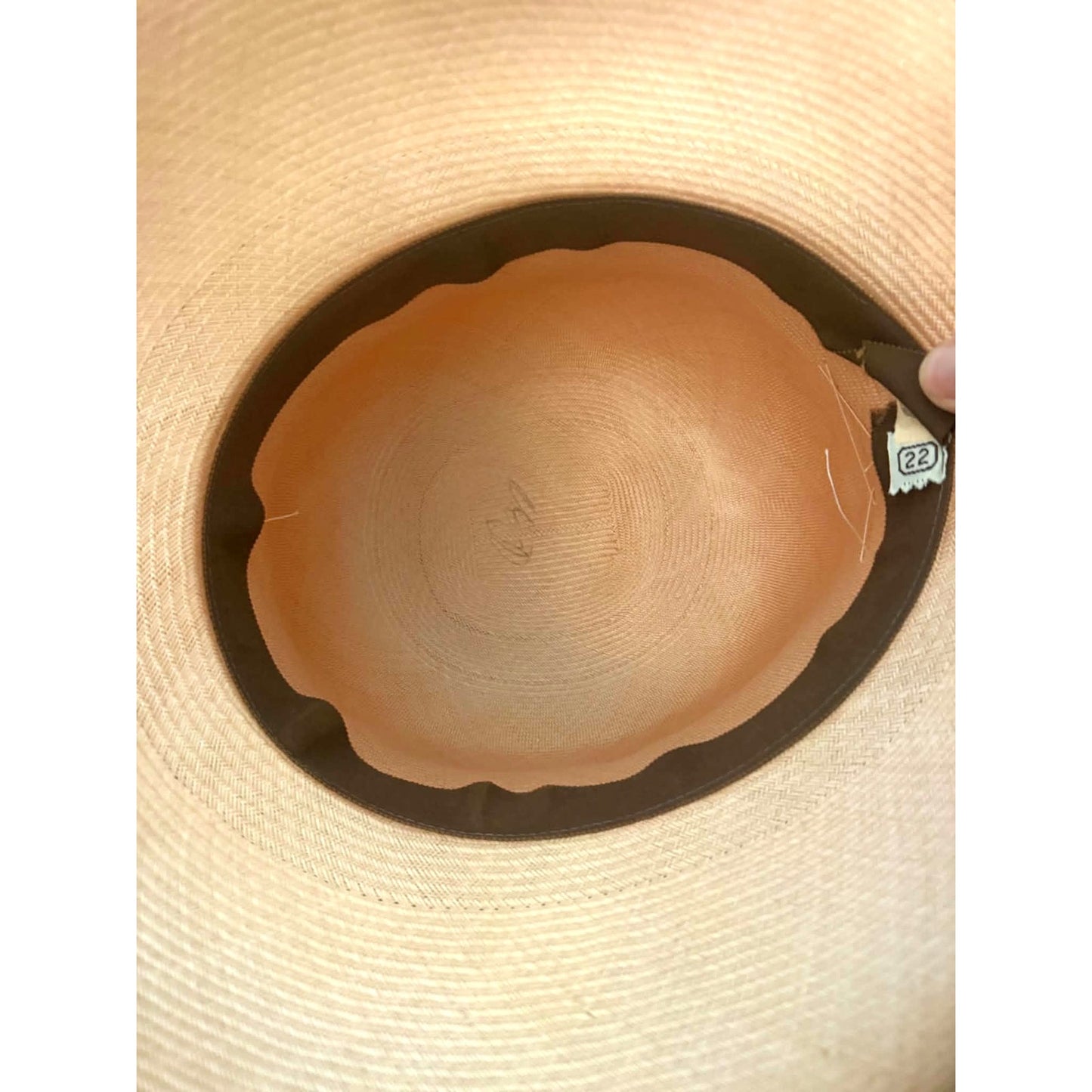 Vintage 1960s Wide Brim Straw Picture Hat with Blush Pink Bow