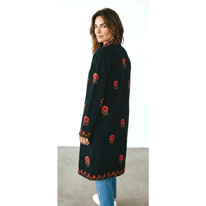 Take Two Embroidered Floral Duster Jacket ~ Size L