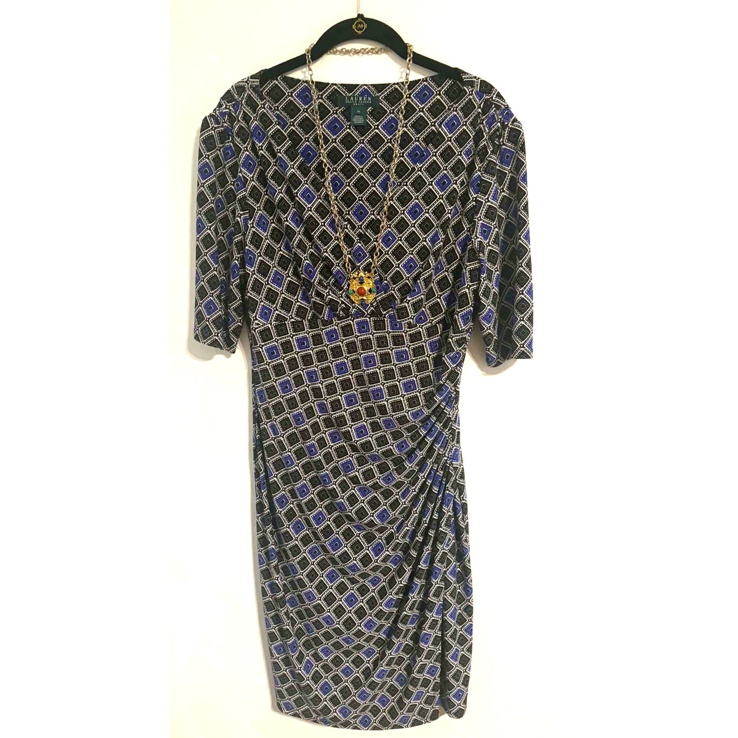 ONLY ONE!!! Lauren Ralph Lauren Faux Wrap Stretch Dress ~ Size 14