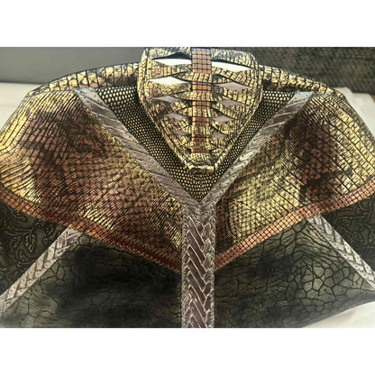 ONLY ONE!!! Vintage 80s Metallic Patchwork Faux Snakeskin Clutch Bag