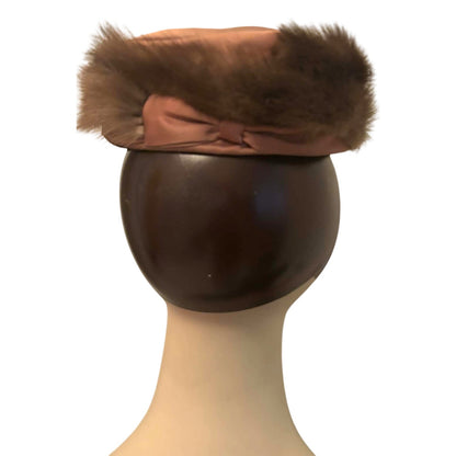 Mid-Century Brendel Fur-Trim Cocktail Hat