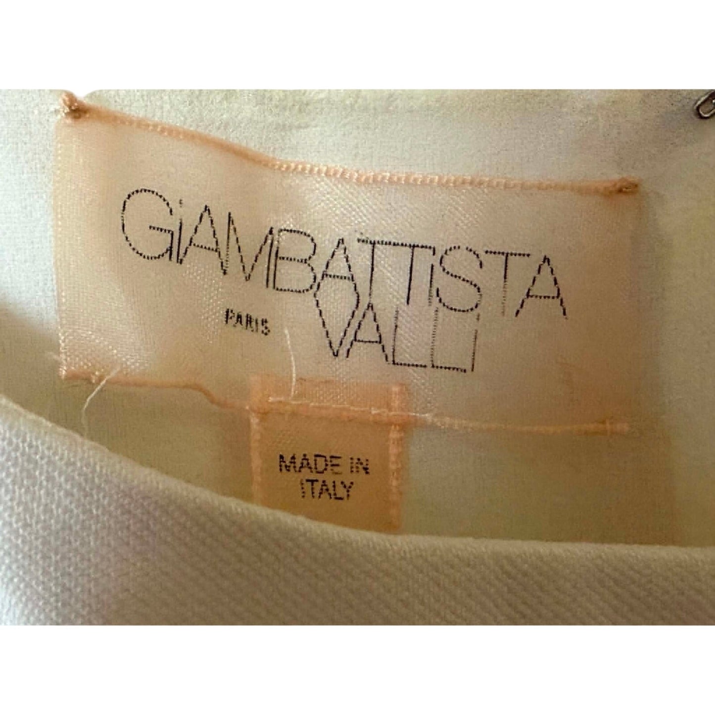 Giambattista Valli Paris Ivory Linen Silk Jacquard Dress IT 42 Italy Spring 2014